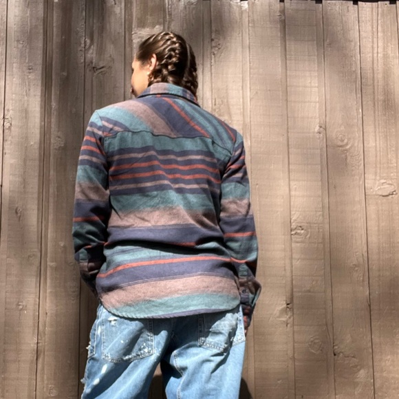 United By Blue Striped Flannel Button Down Shirt Size M - Picture 3 of 8